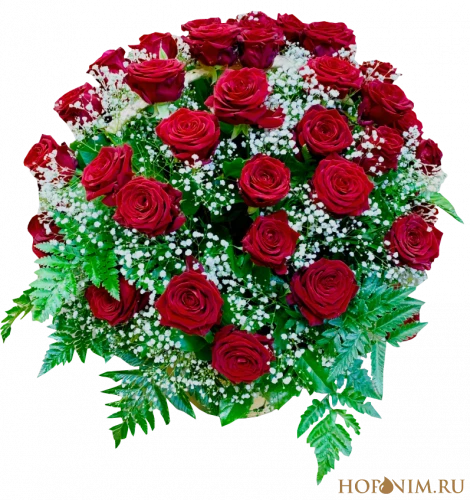 Большая корзина с красными розами